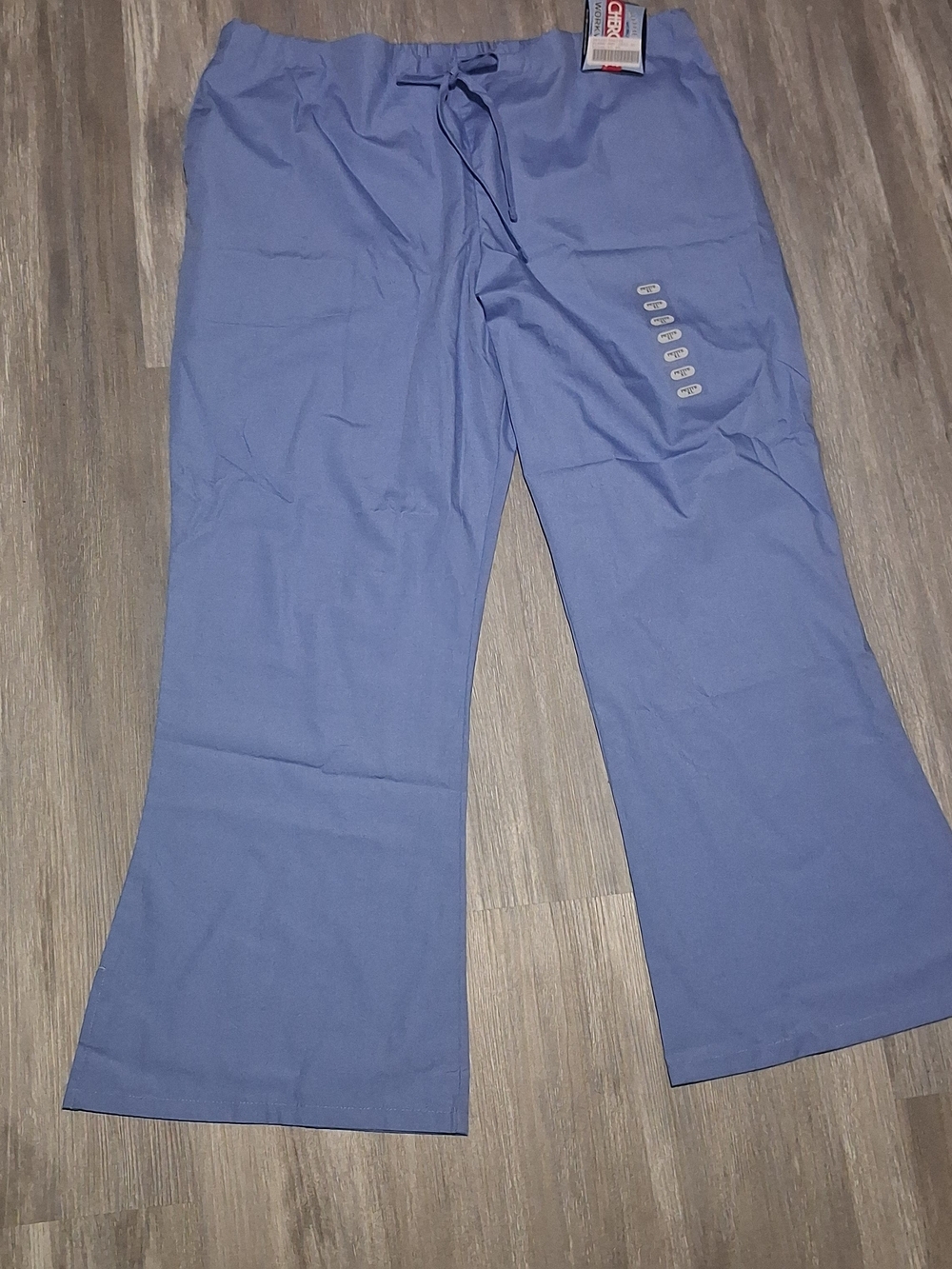 Cherokee Lavender Wide-Leg Scrub Pants with Drawstring